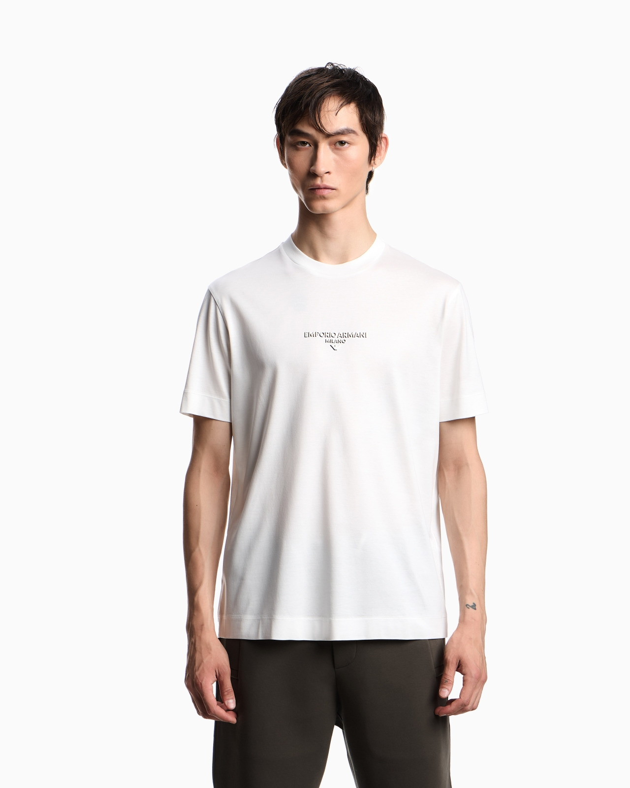 LYOCELL BLEND JERSEY T-SHIRT WITH 3D-EFFECT LOGO - 4