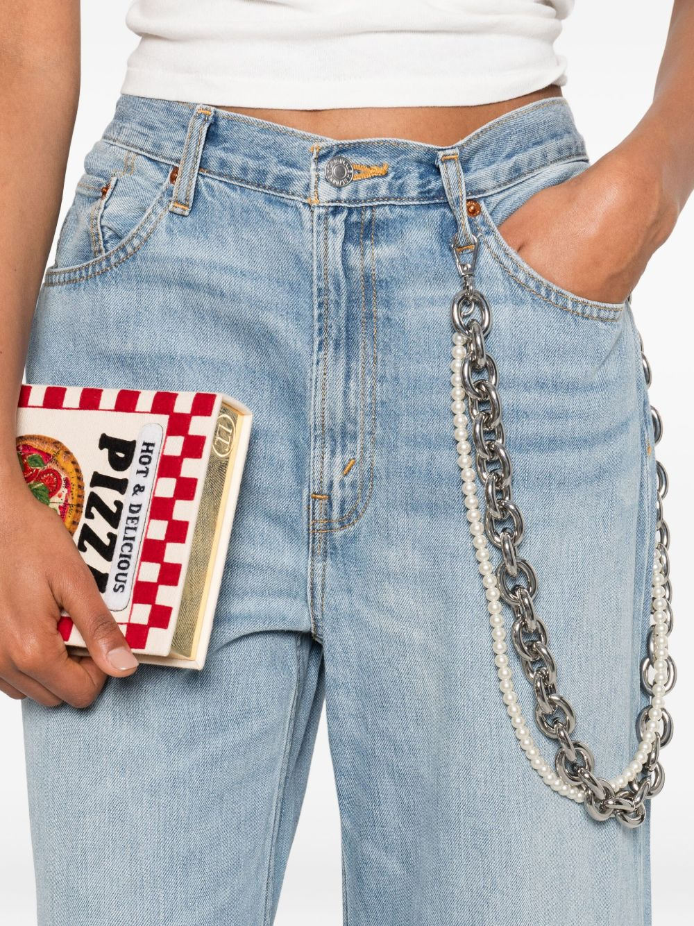 five-pocket design wide-leg jeans - 5