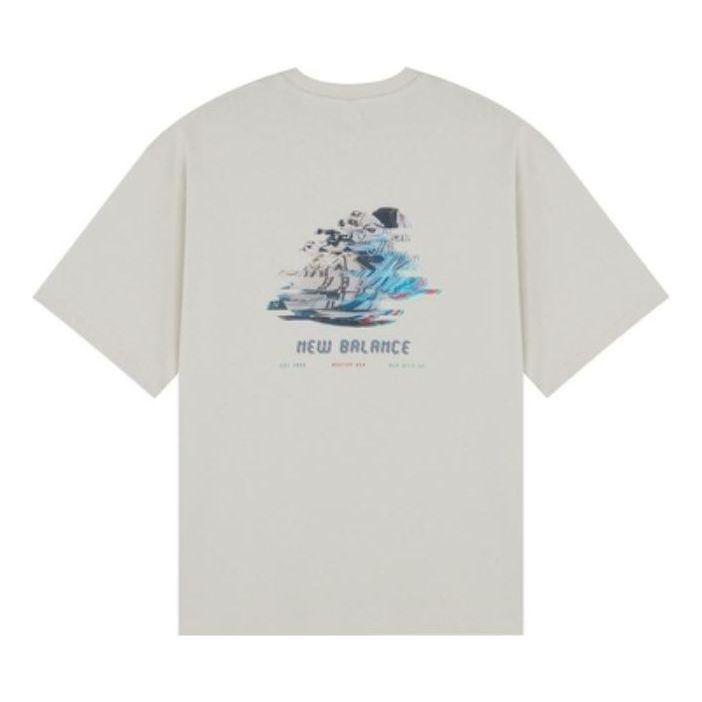 New Balance Graphic Print Tee 'Grey Blue' AMT22387-CFO - 2