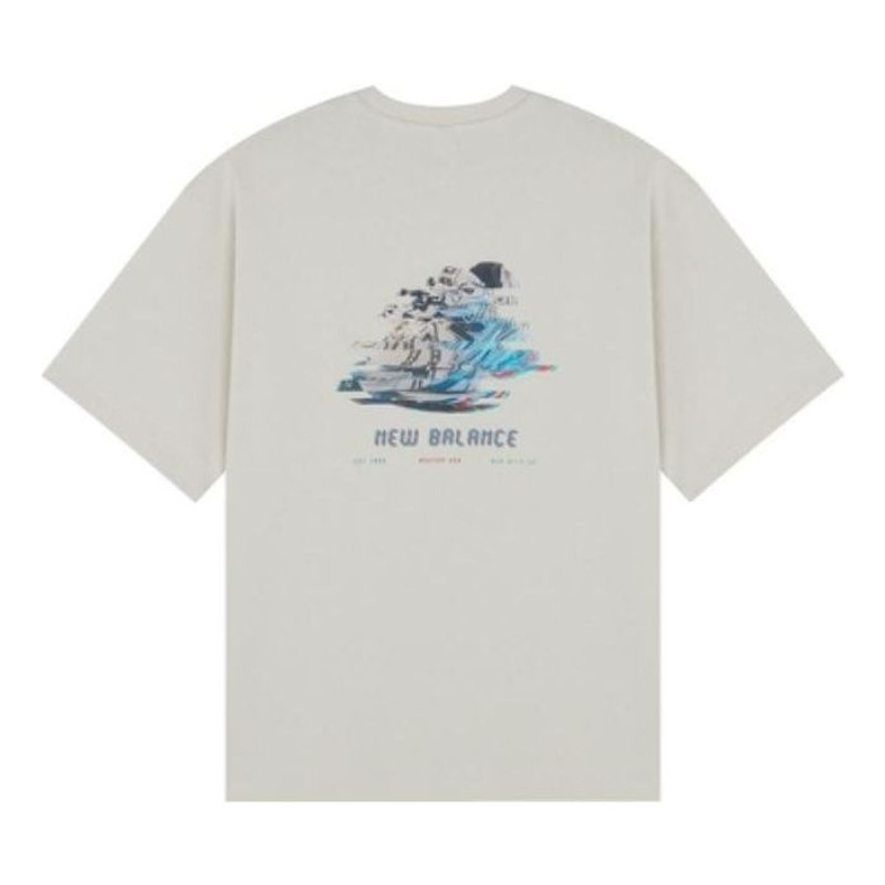 New Balance New Balance Graphic Print Tee 'Grey Blue' AMT22387-CFO outlook