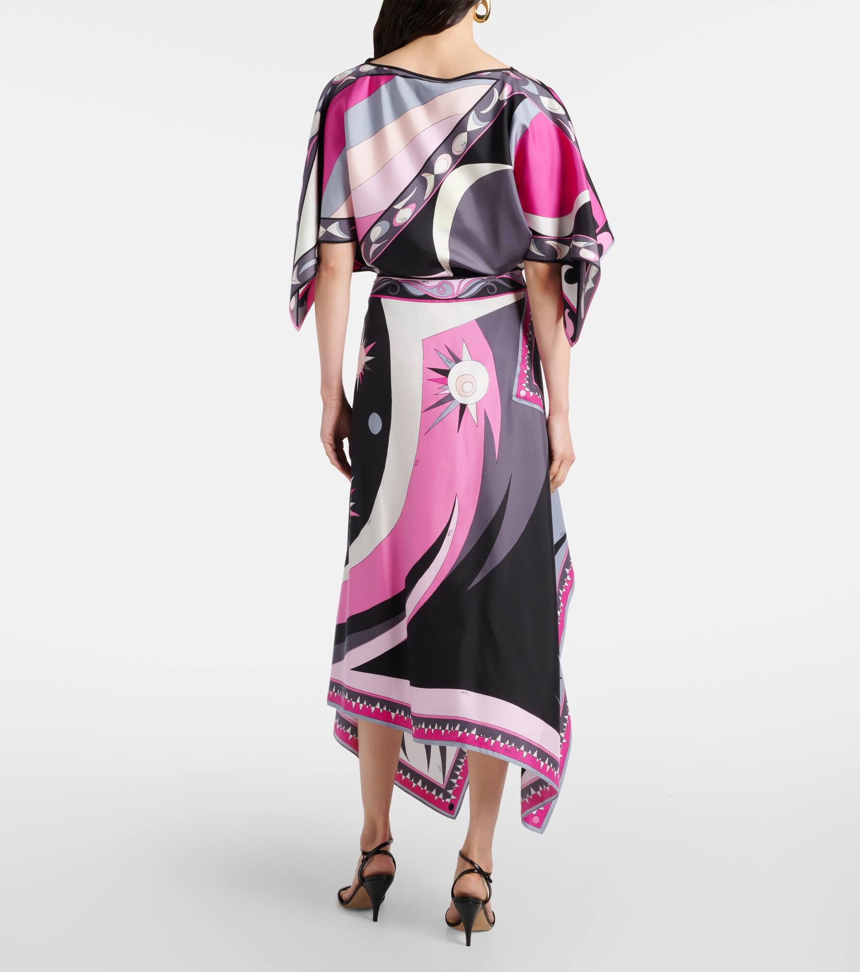 Stella asymmetric silk midi skirt - 3
