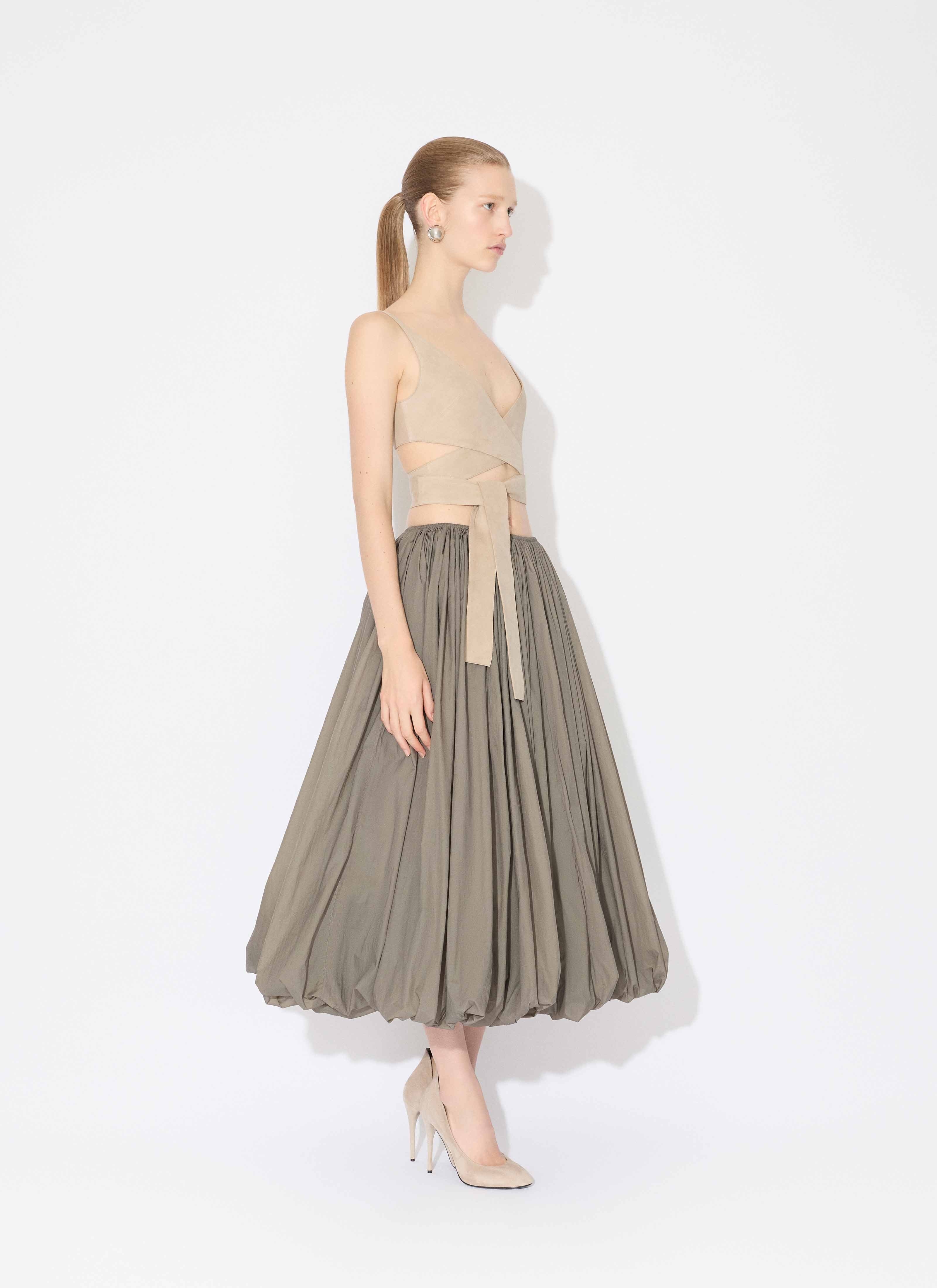 SOFT NYLON MAXI BUBBLE SKIRT - 4