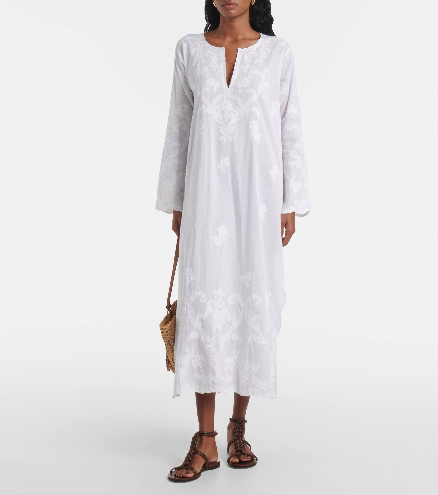 Embroidered cotton kaftan - 2