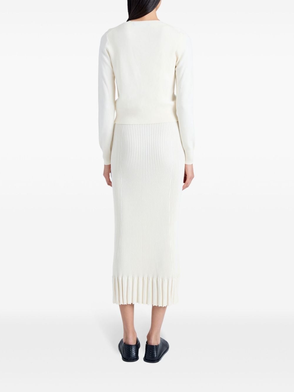 white silk Addie cardigan - 4