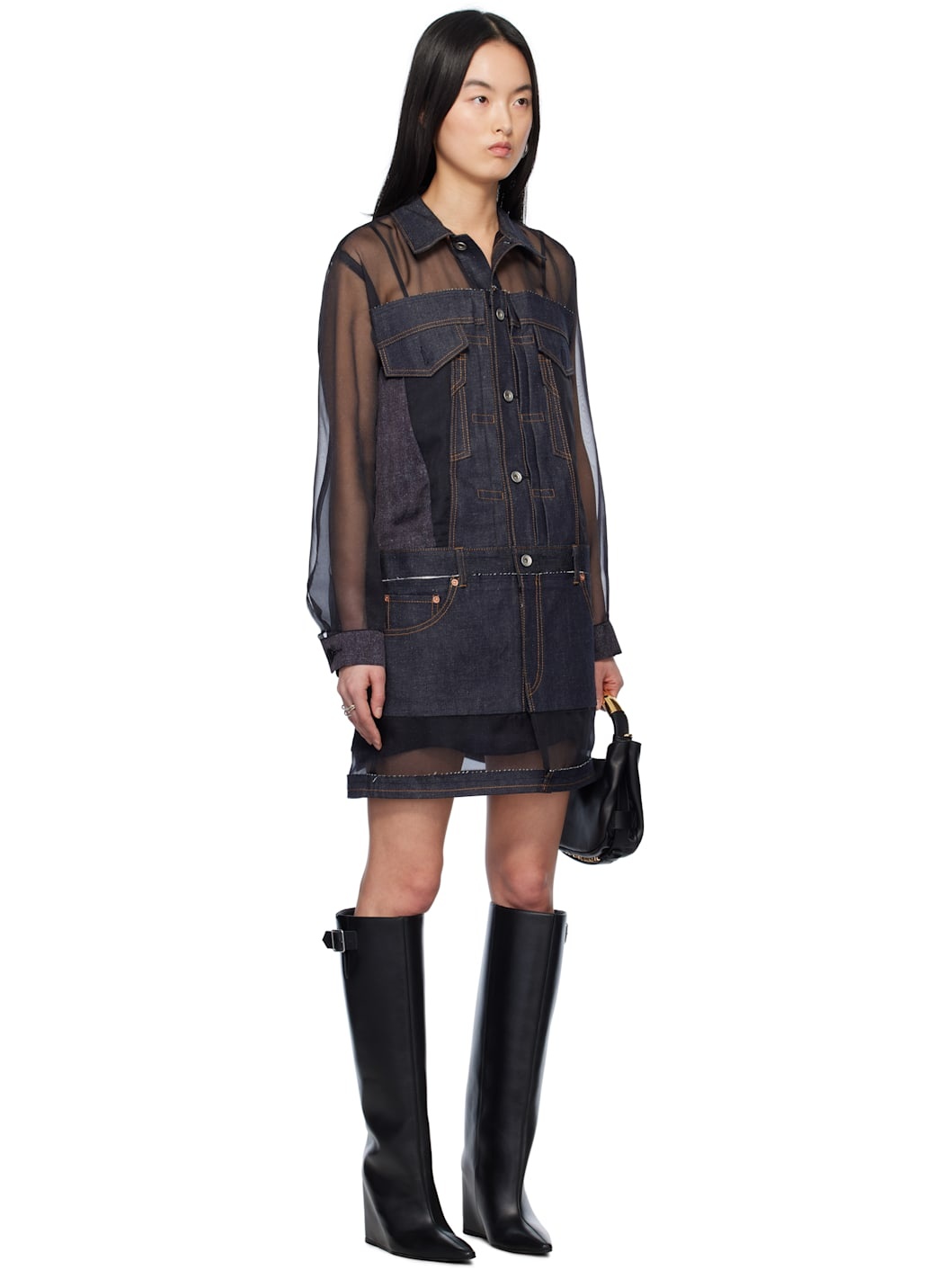 Indigo Mix Denim Minidress - 2