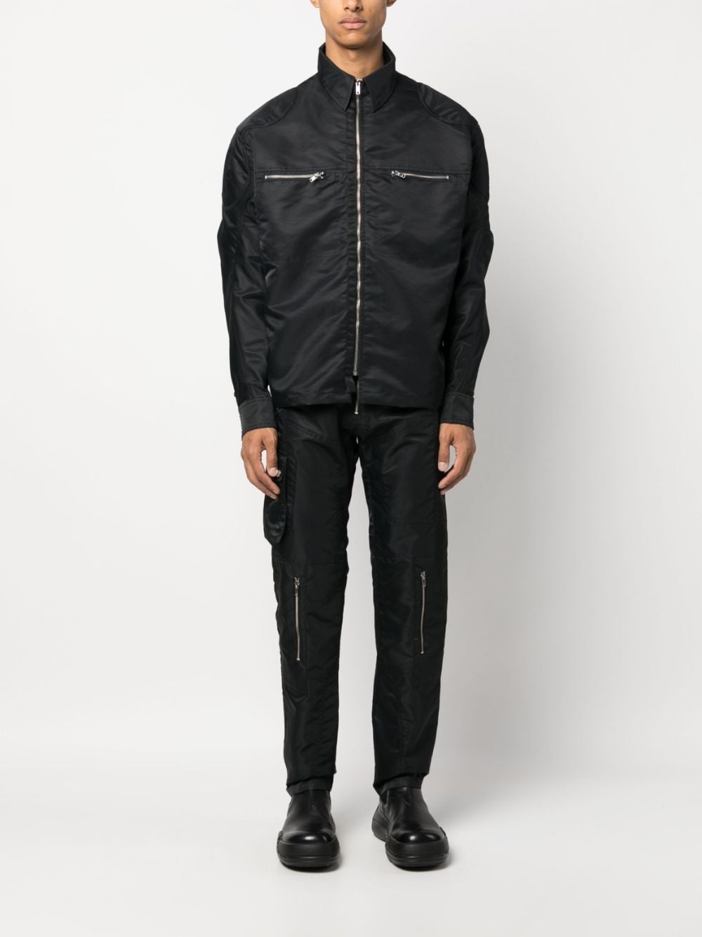 panelled biker trousers - 2