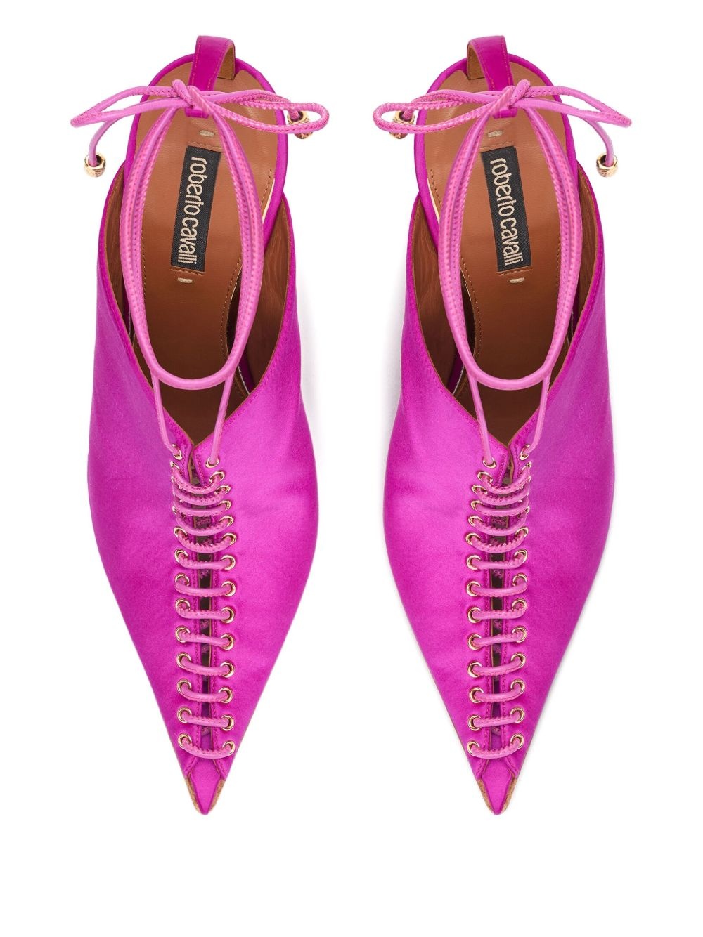 satin lace-up pumps - 4