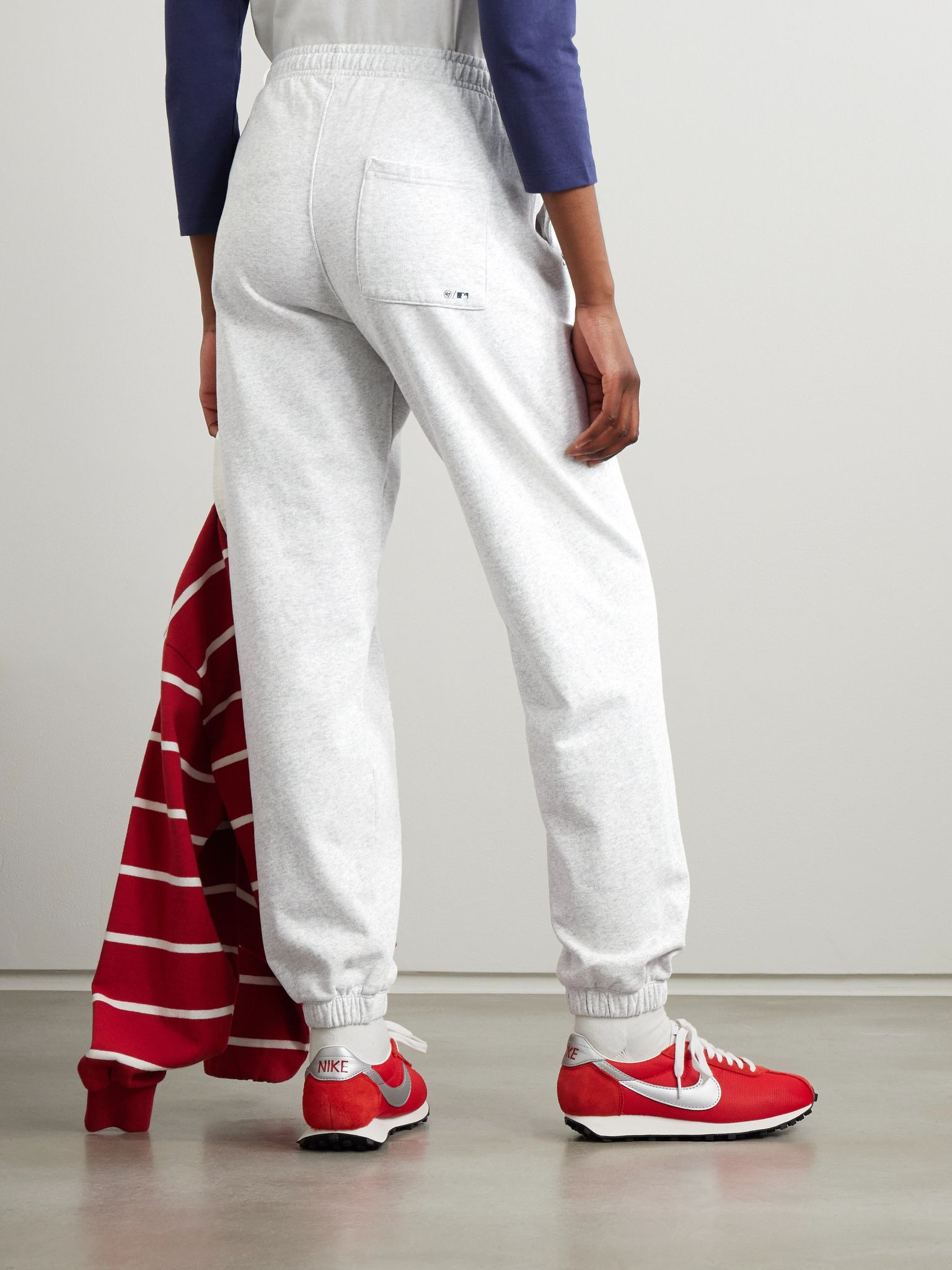 + LA Dodgers printed cotton-jersey sweatpants Light gray - 3