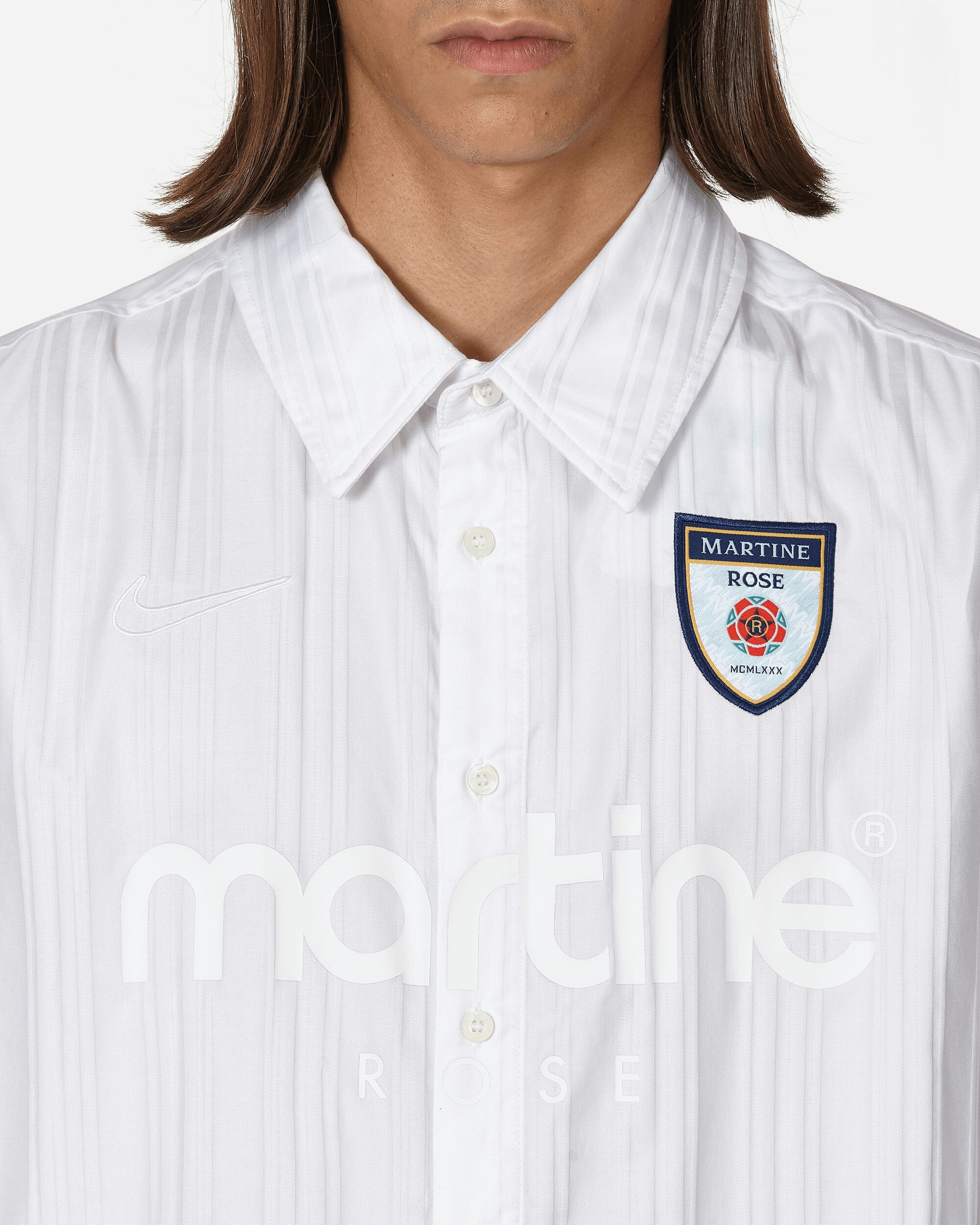 martine rose × nike シャツ Nike x Martine Rose Dress Shirt in Psychic Blue – SVRN
