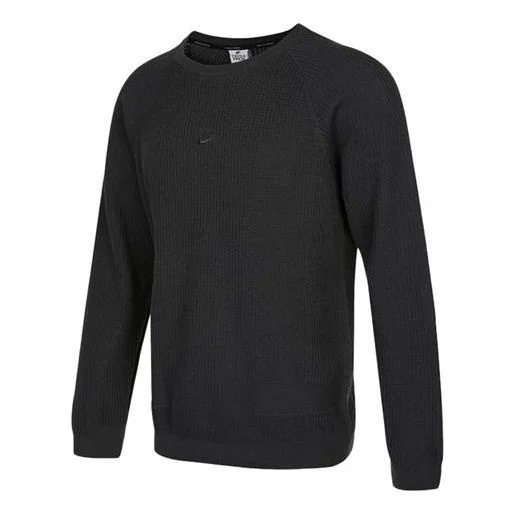 Men's Nike Round Neck Long Sleeves Casual Sports Pullover Wool Sweater Black DN3618-060 - 1