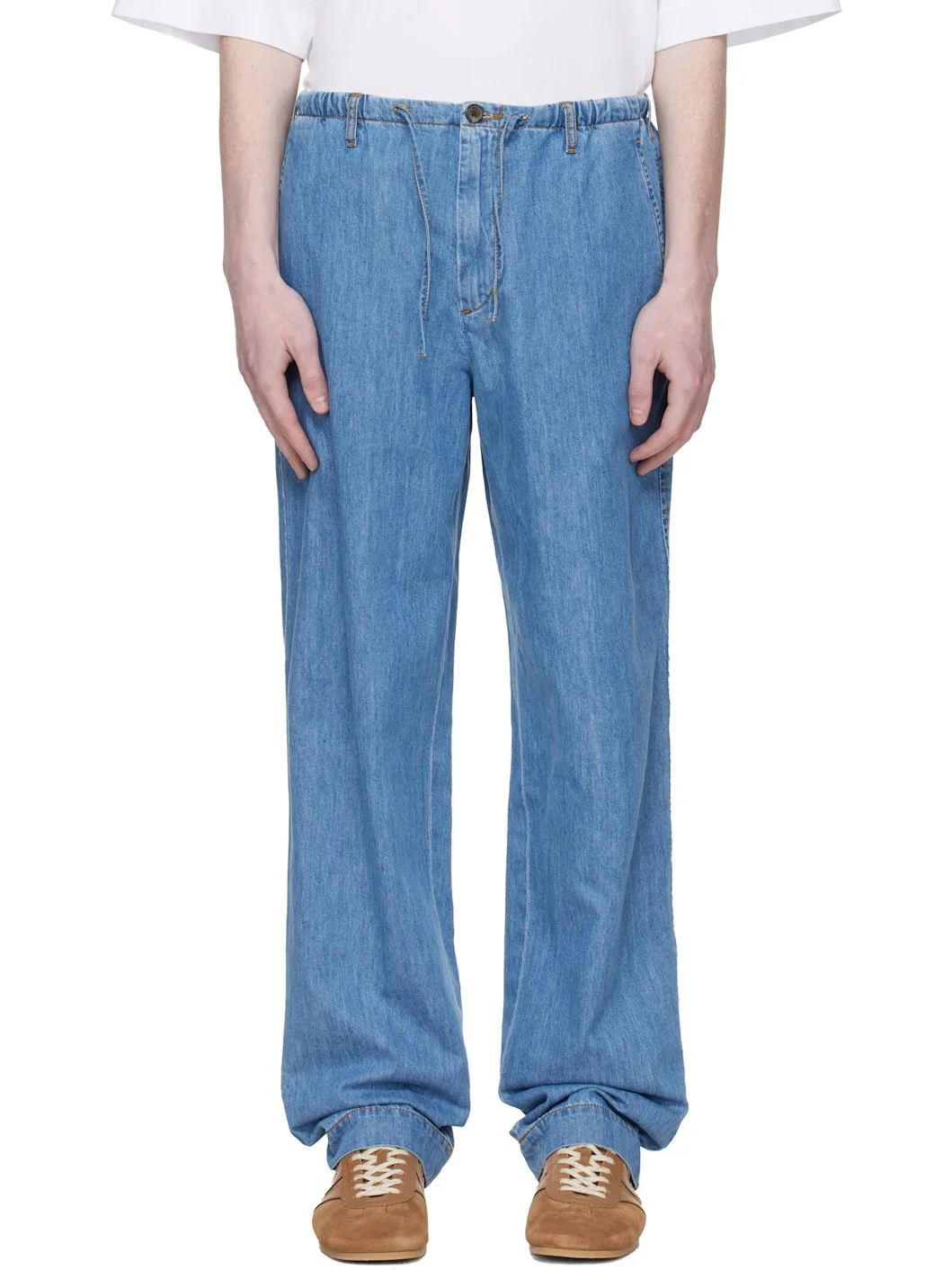 Blue Drawstring Jeans - 1