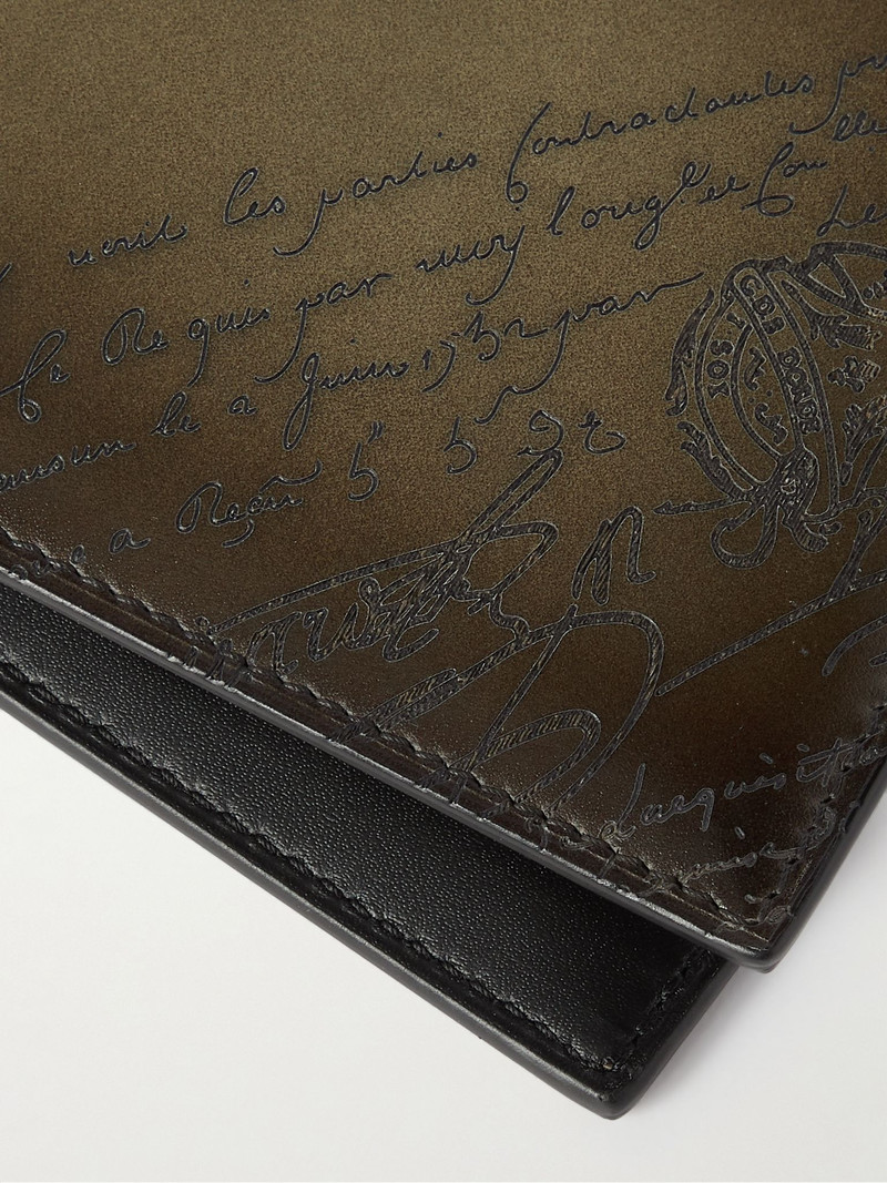 Makore Neo Scritto Venezia Leather Billfold Wallet Green 3