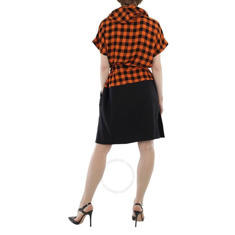 Kenzo Wool Blend Check Snood Dress 3