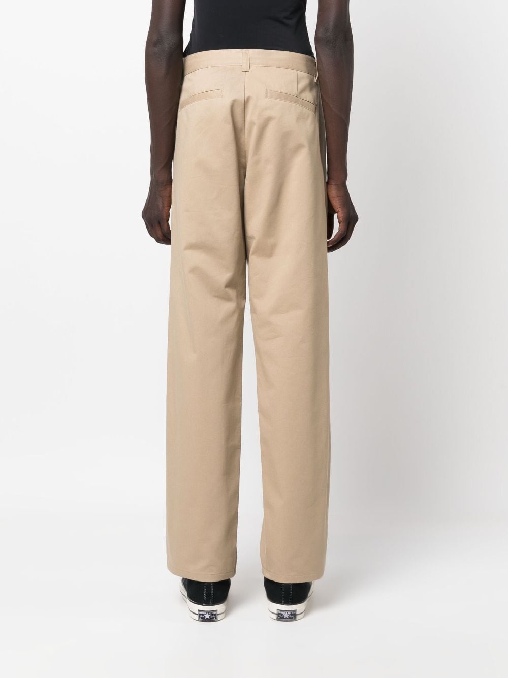 straight-leg cotton trousers - 4