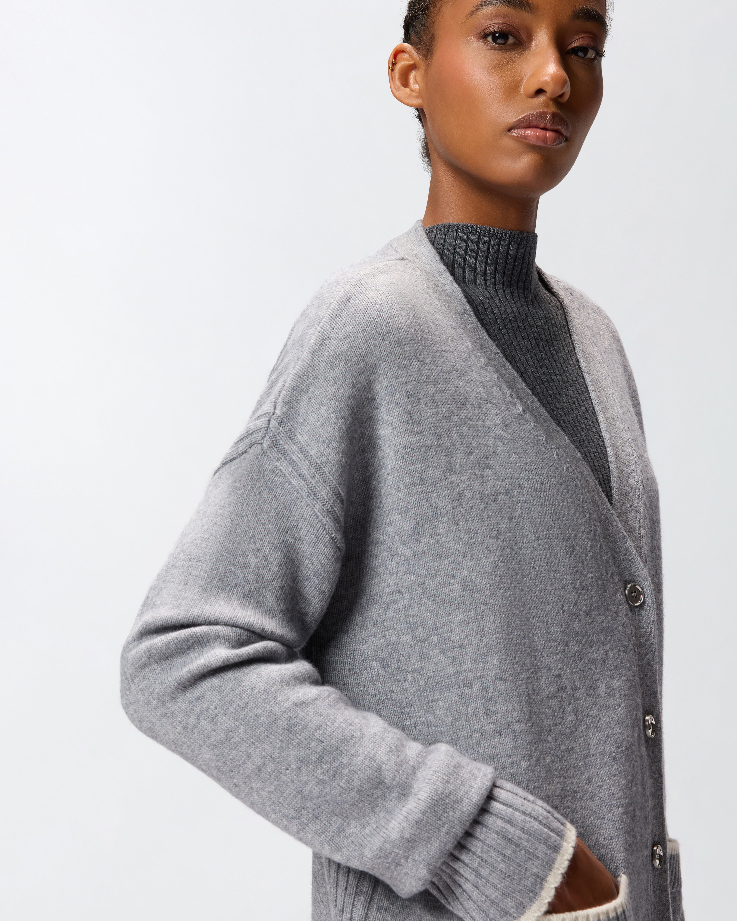 LONG V-NECK CARDIGAN - 5