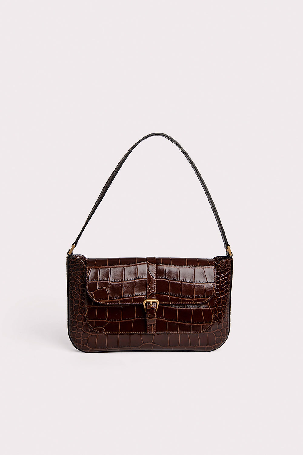 ハンドバッグ by FAR HAND BAG (20CRMIRANEDSMA NUTELLA) BY FAR Miranda Nutella Croco Embossed Leather | REVERSIBLE