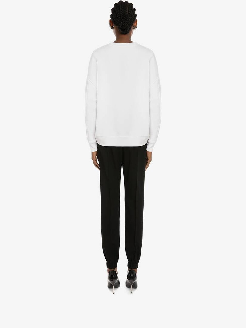 Women's McQueen Graffiti Sweatshirt in White/black 4