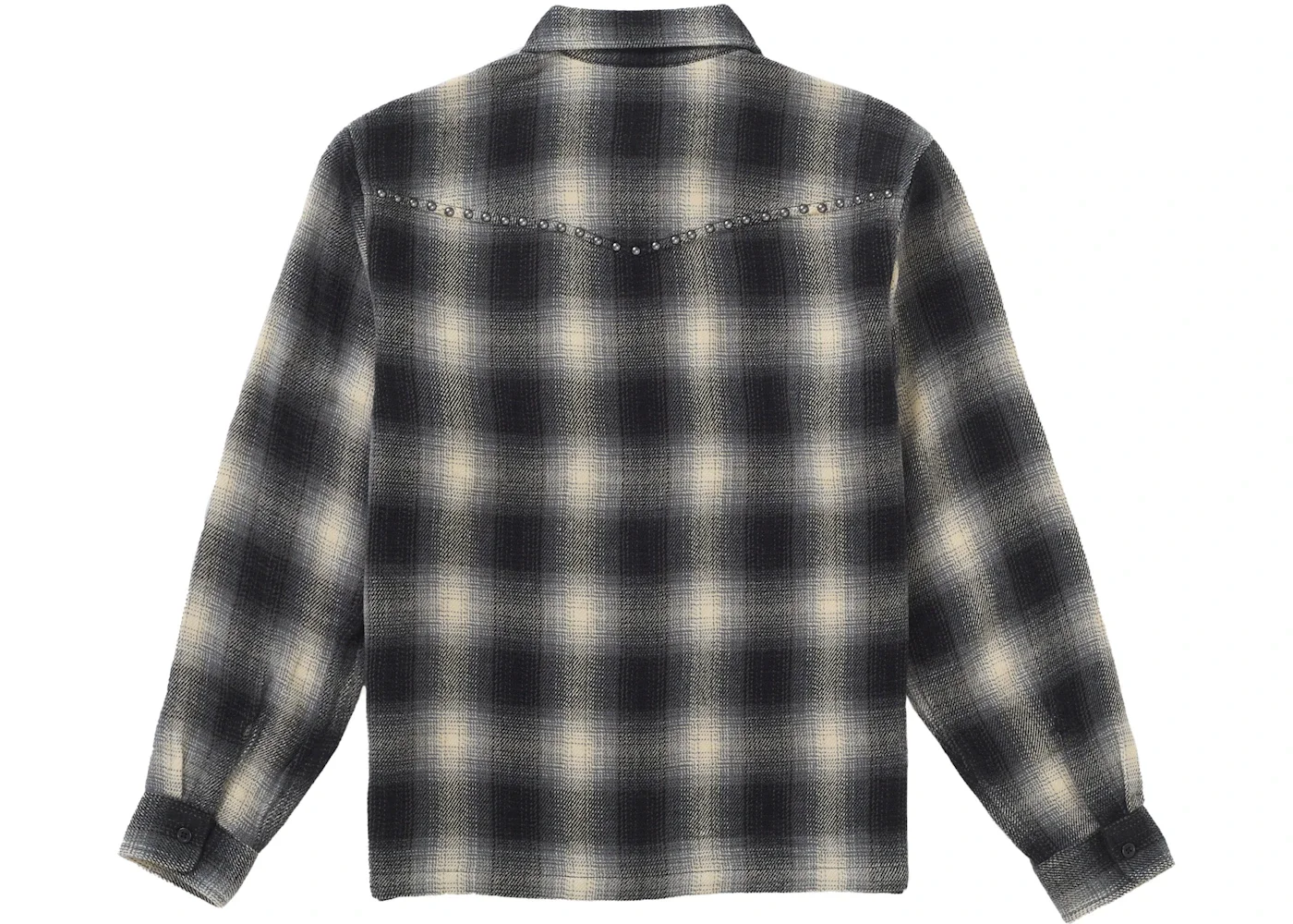 Supreme Supreme Studded Shadow Plaid Zip Up Shirt Black | REVERSIBLE