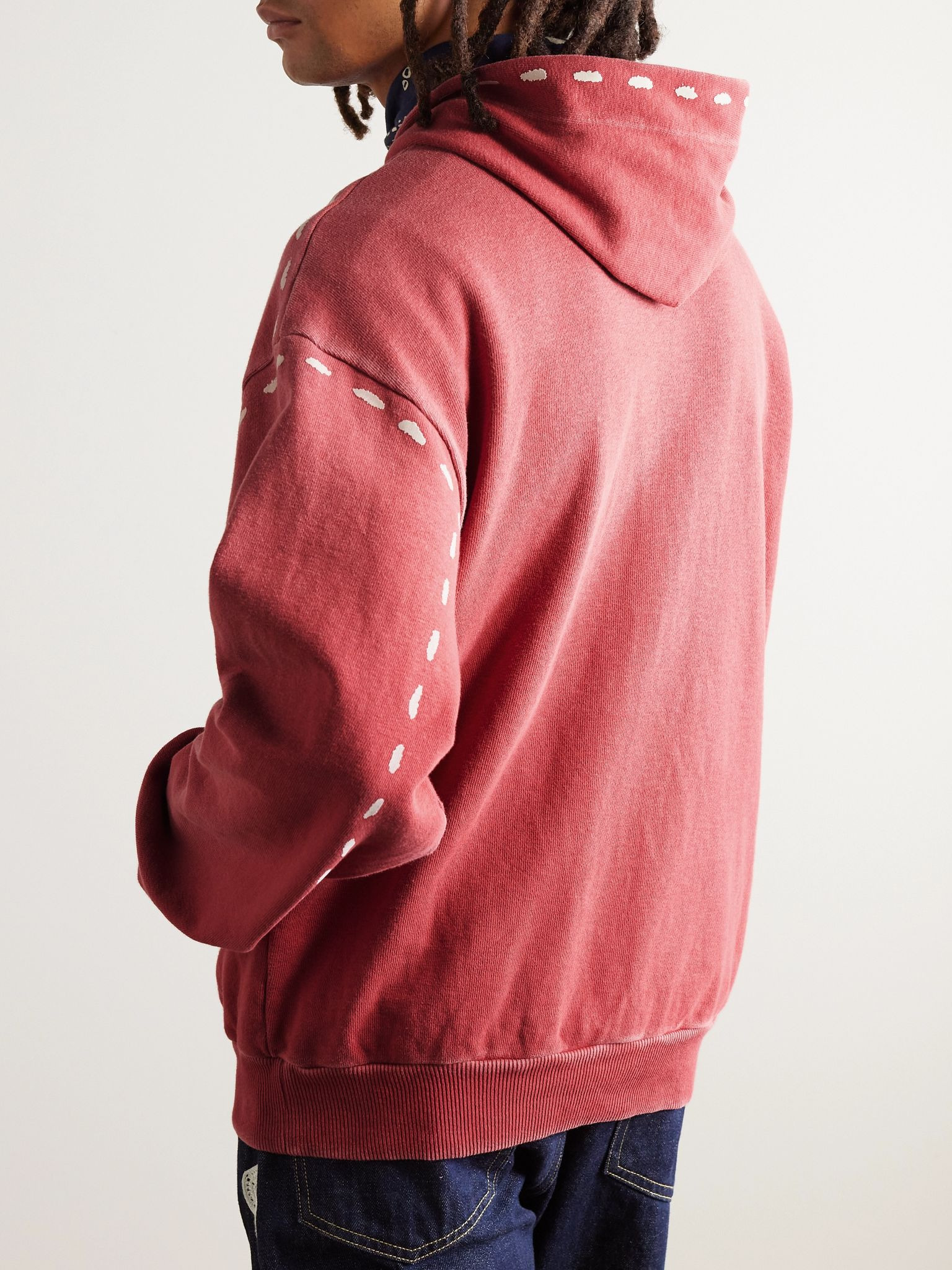 Marionette Printed Cotton-Jersey Hoodie Red - 3
