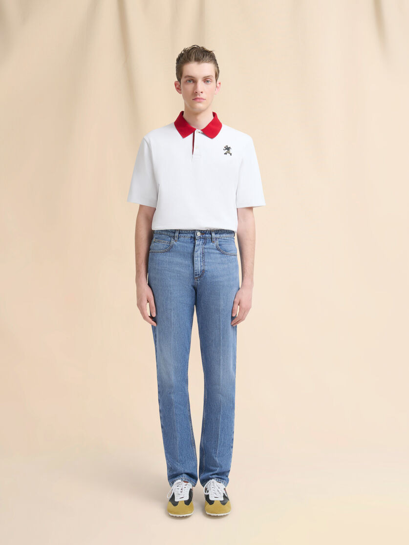 BLUE DENIM TROUSERS WITH STRAIGHT LEG - 2
