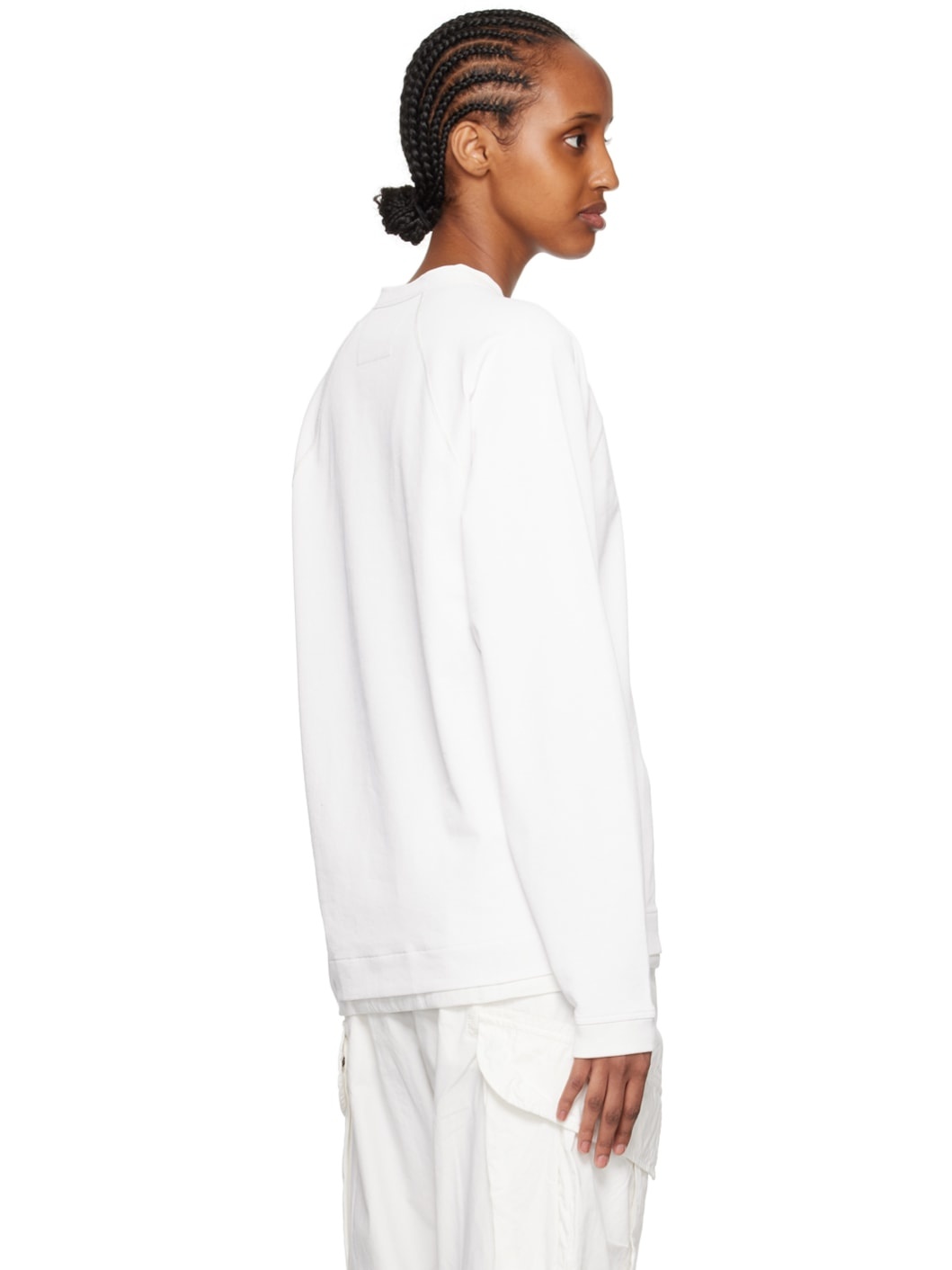 White Embroidered Sweatshirt - 3
