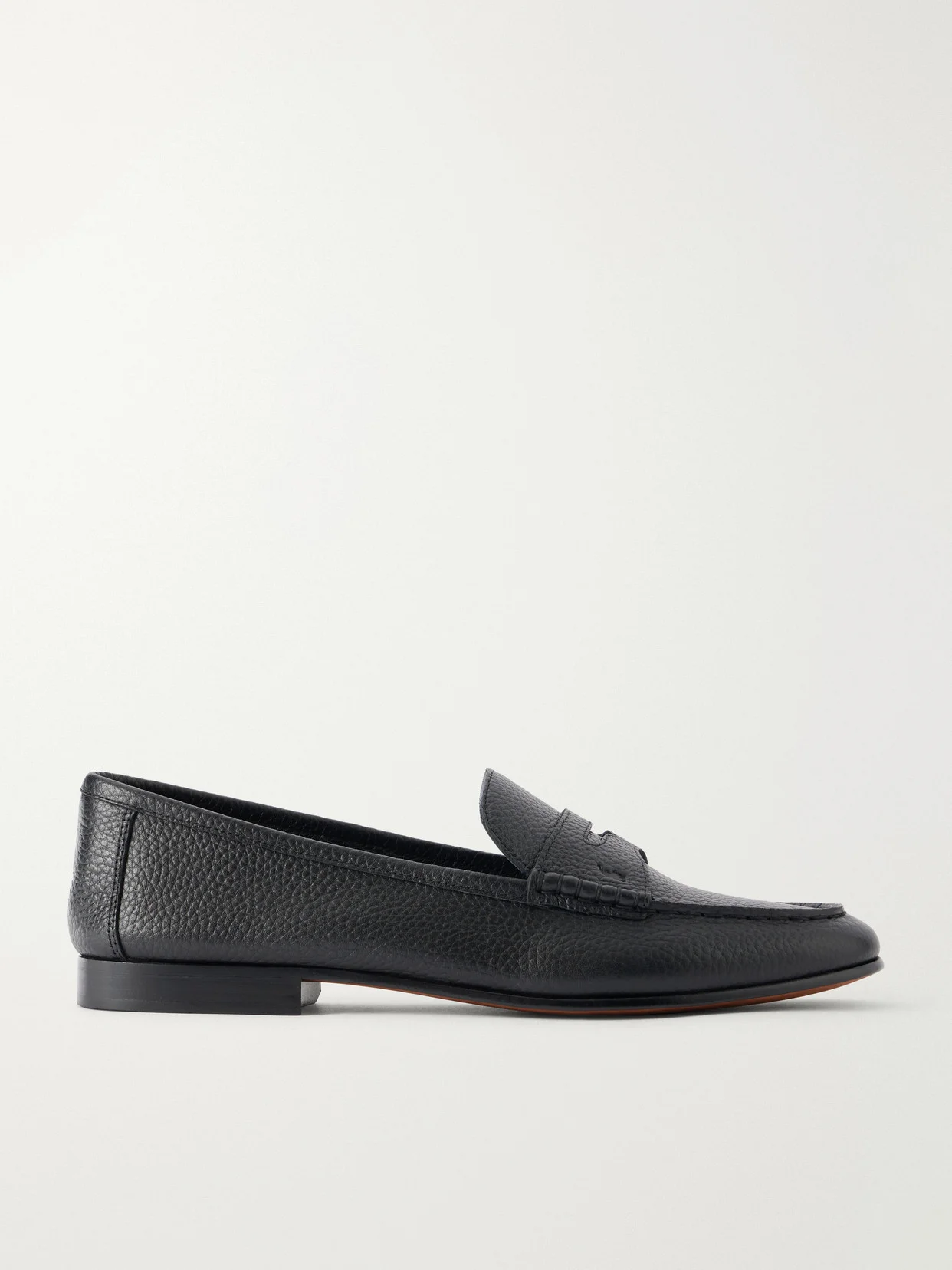 Pebble-grain Leather Loafers - 1
