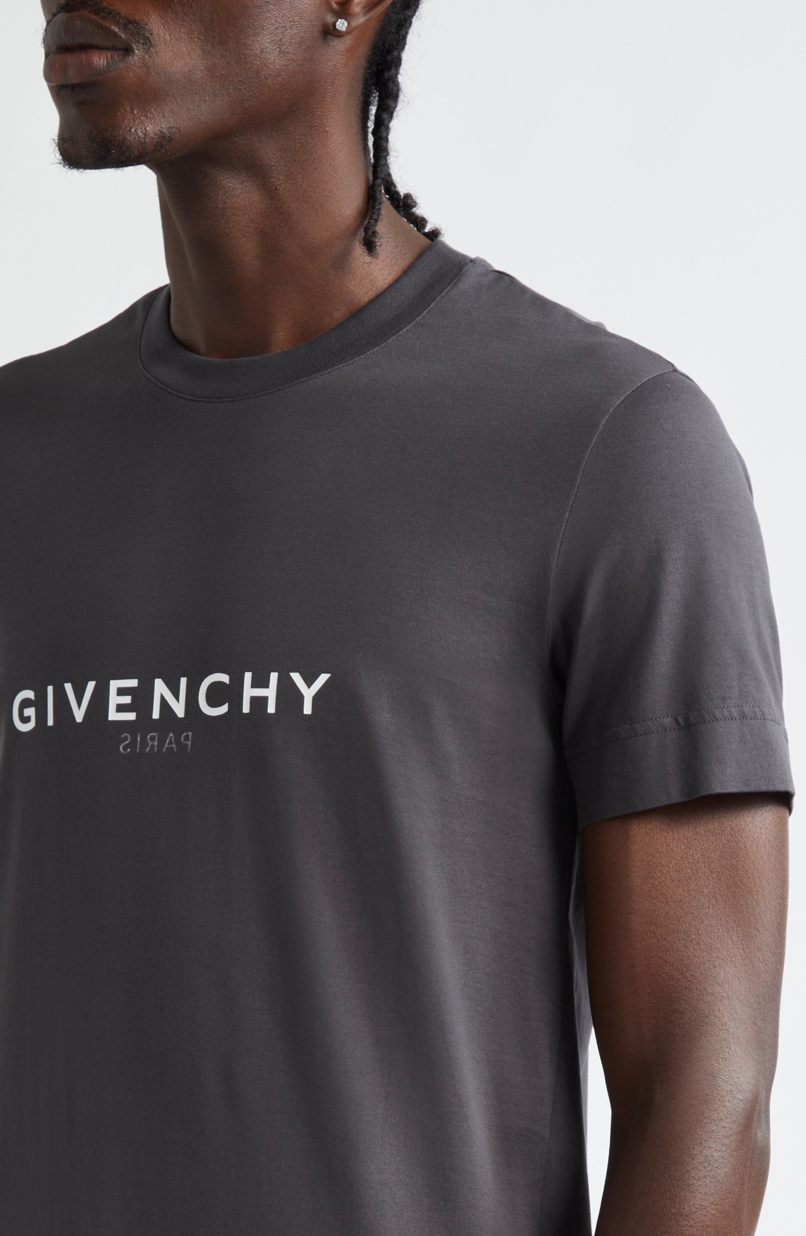 Givenchy Slim Fit Logo T-Shirt in Charcoal at Nordstrom - 5