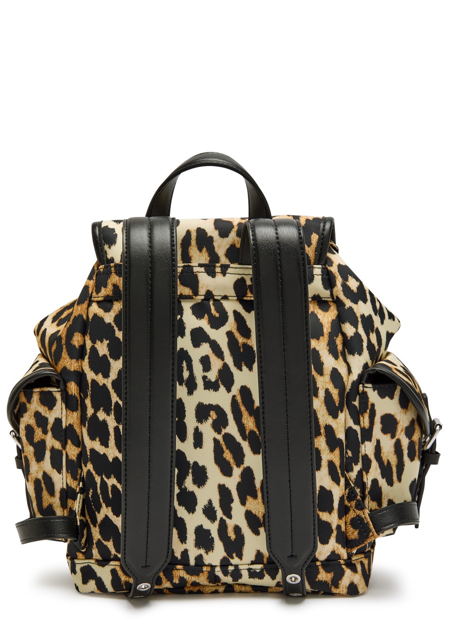 Ganni Bucky Leopard-print Nylon Backpack - 2