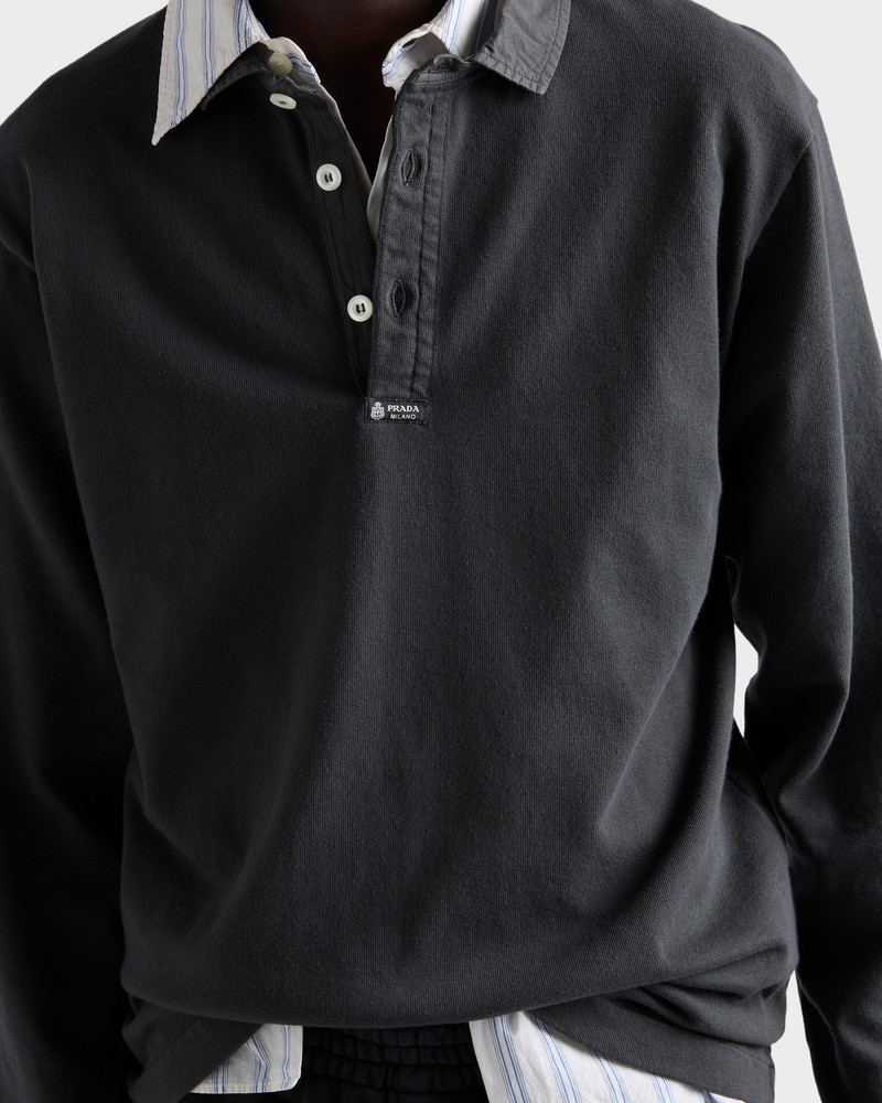 Long-sleeved cotton polo shirt 4