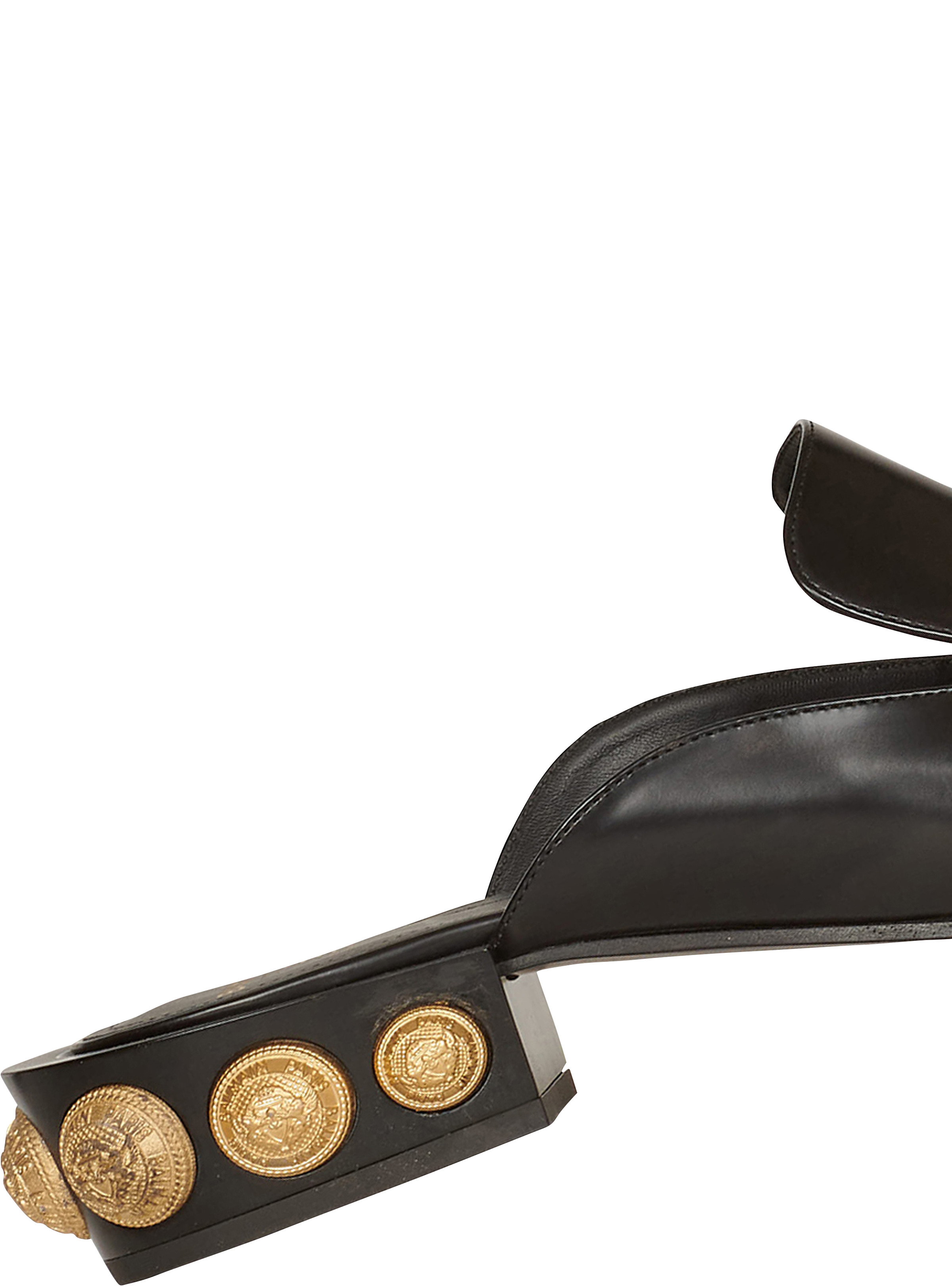 Shiny  leather Coin mule loafers - 6