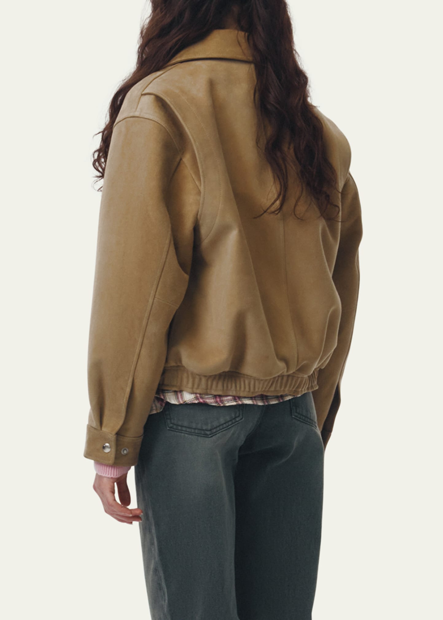 Unisex Suede Bomber Jacket - 3