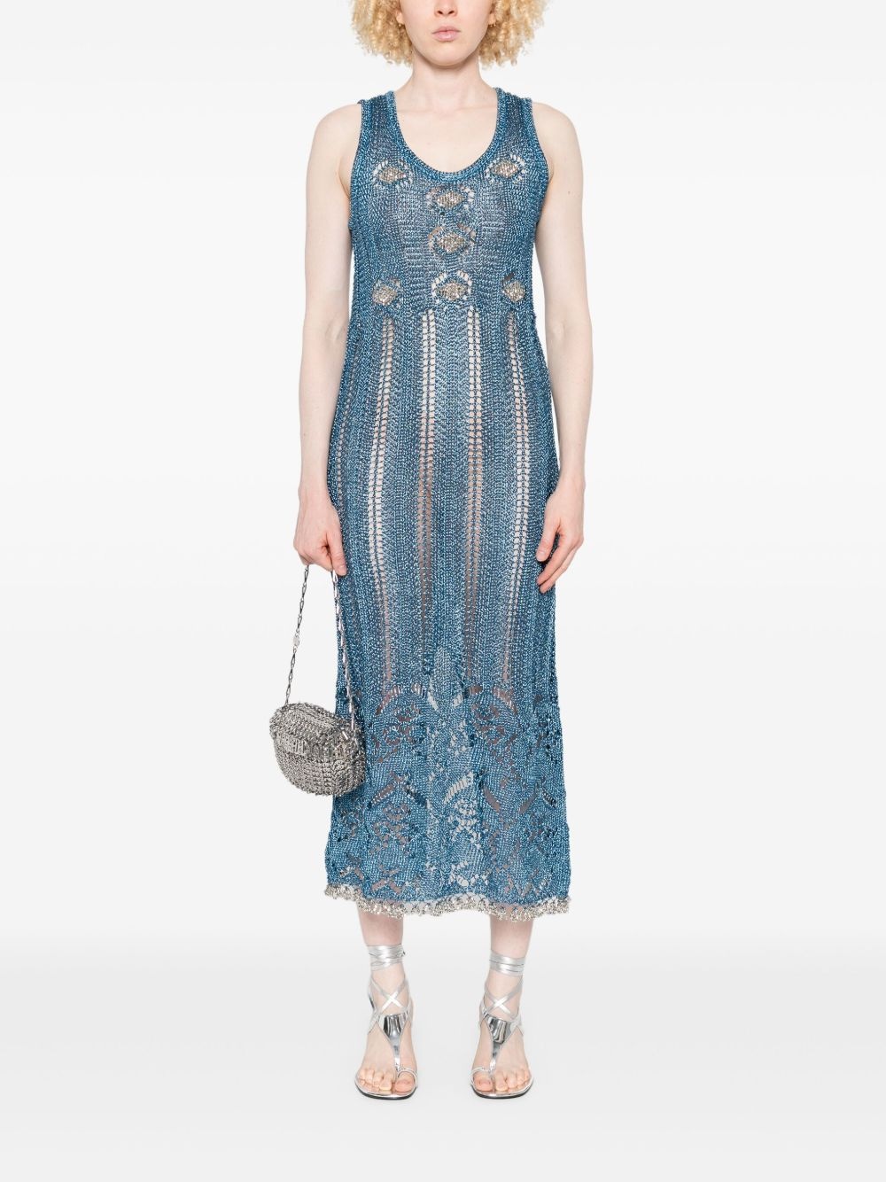 lurex-knit midi dress - 2