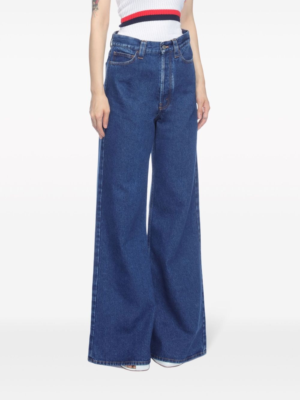 high-waisted flared jeans - 3