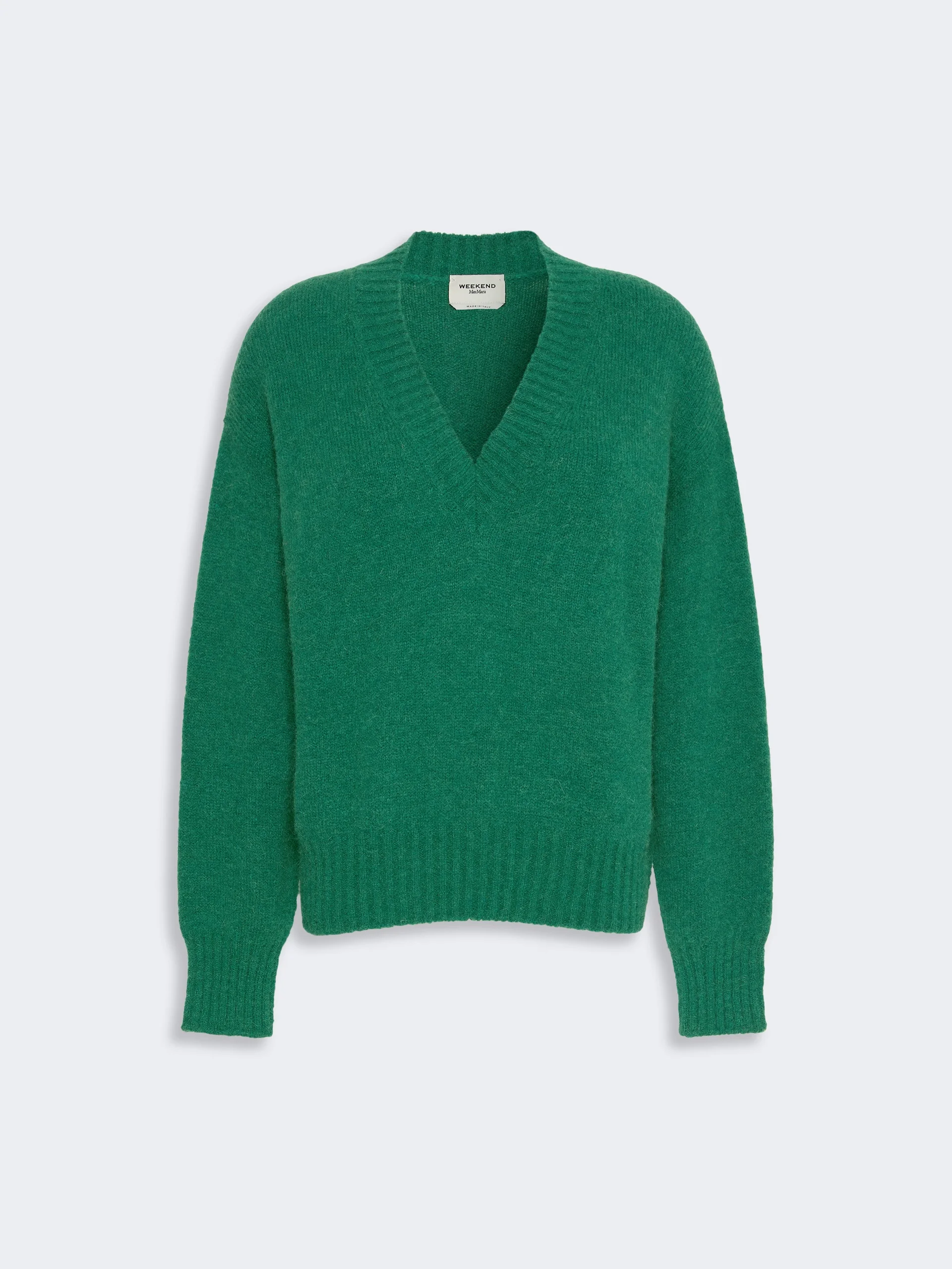 VISITA Alpaca and cotton yarn sweater - DARK GREEN - 1