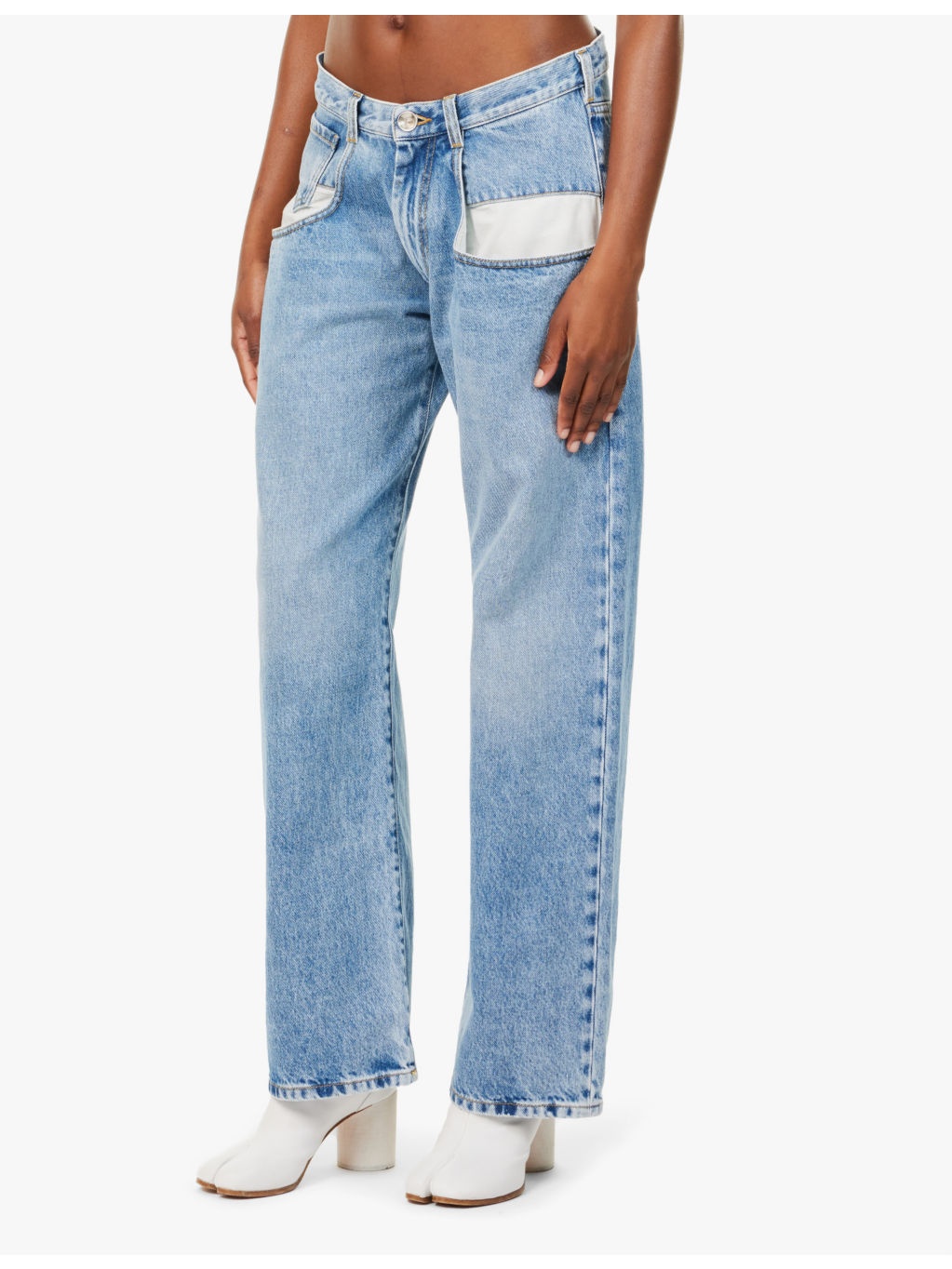 Faded-wash straight-leg relaxed-fit jeans - 3