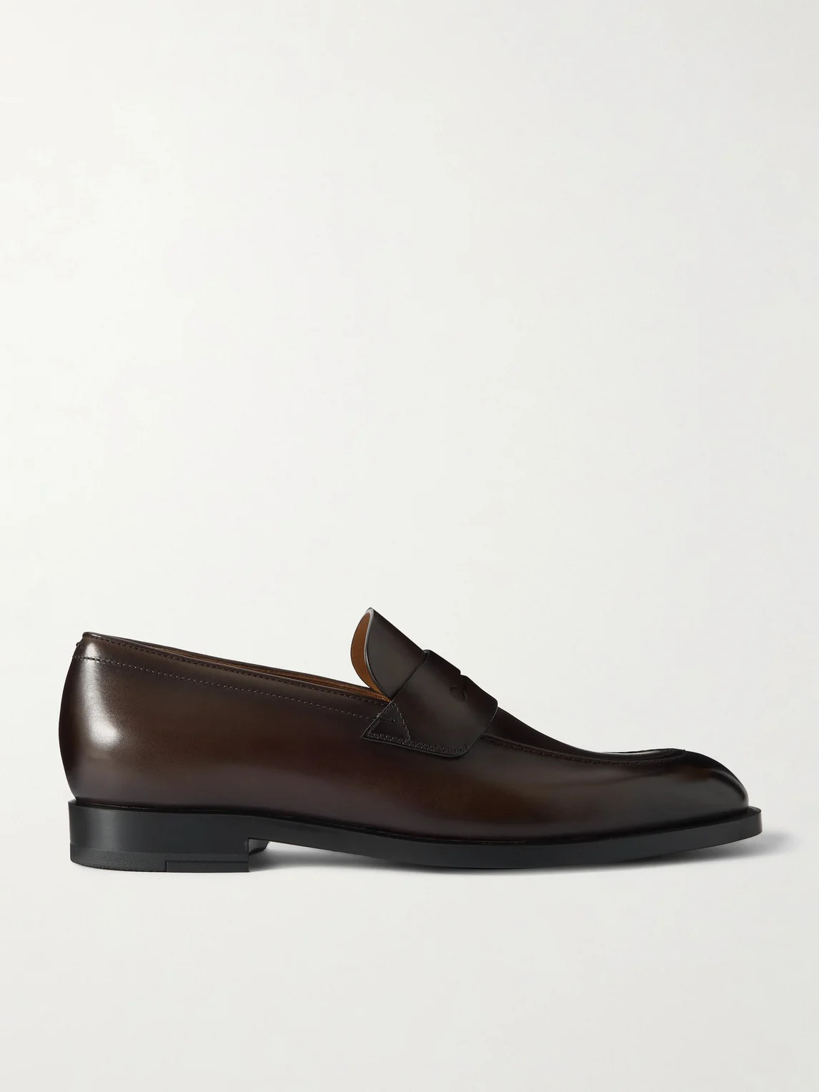 New Classic Flex Glossed-Leather Penny Loafers - 1