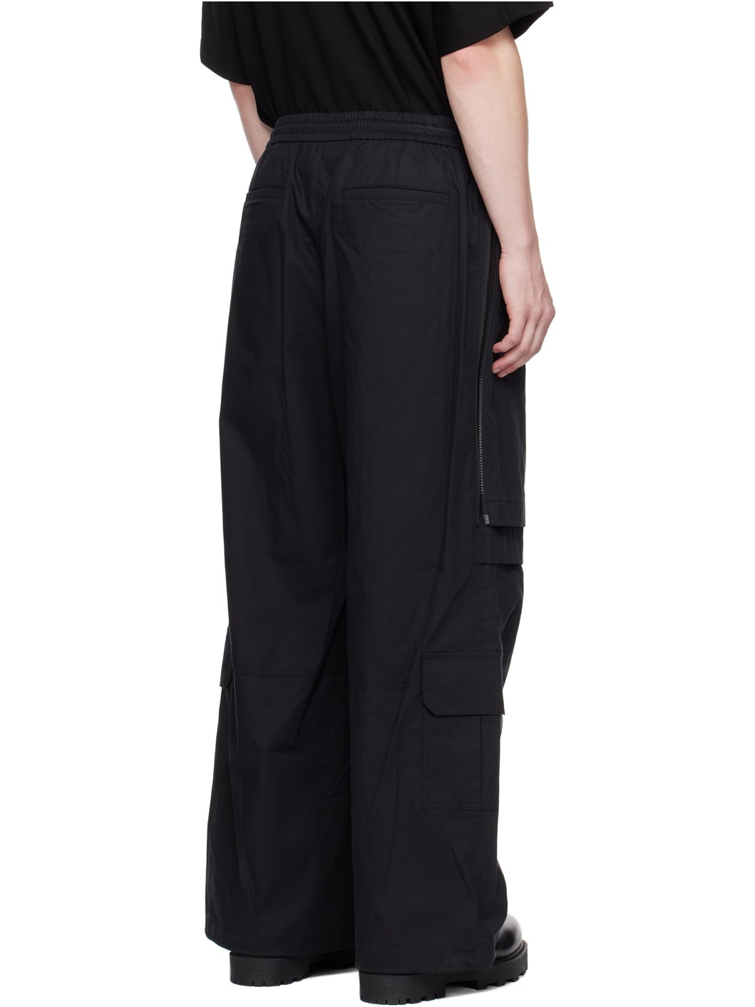 Black Zip Vent Cargo Pants - 3
