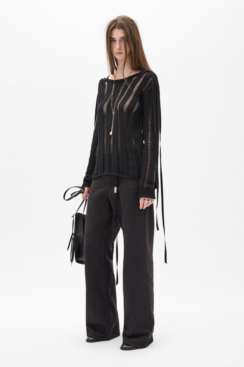 Gala Ladder Stitch Cropped Sweather With Laces 4