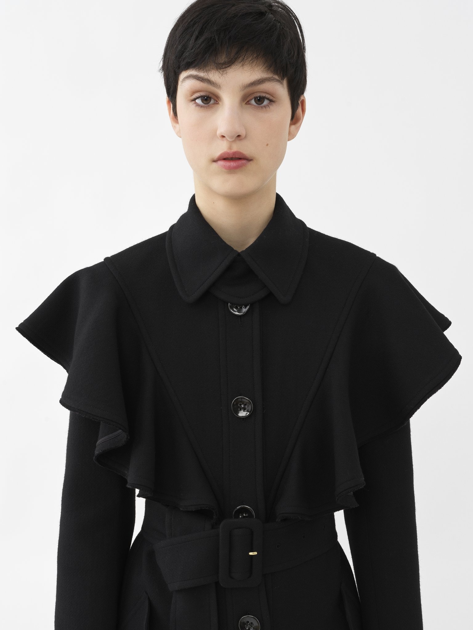 RUFFLED TRENCH COAT - 5
