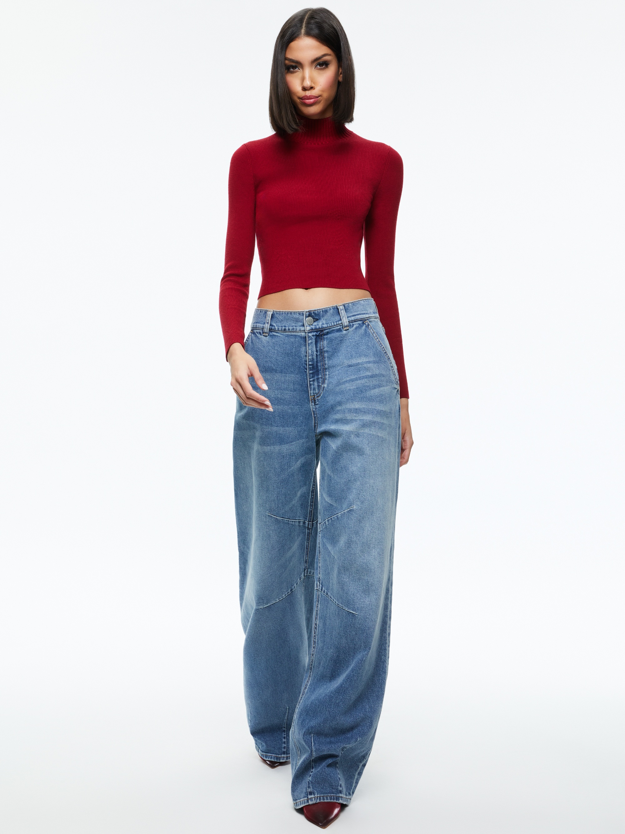 SENAIDA CROPPED MOCK NECK PULLOVER - 6