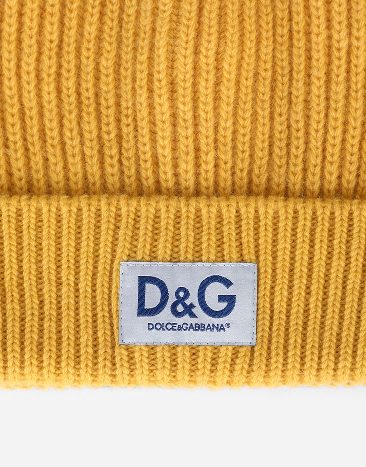 Knit cashmere hat with D&G patch - 2