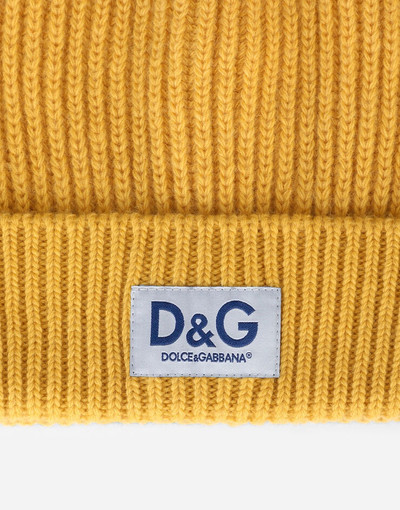Dolce & Gabbana Knit cashmere hat with D&G patch outlook
