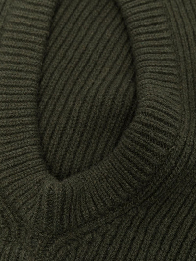 Rick Owens ribbed knitted hood outlook