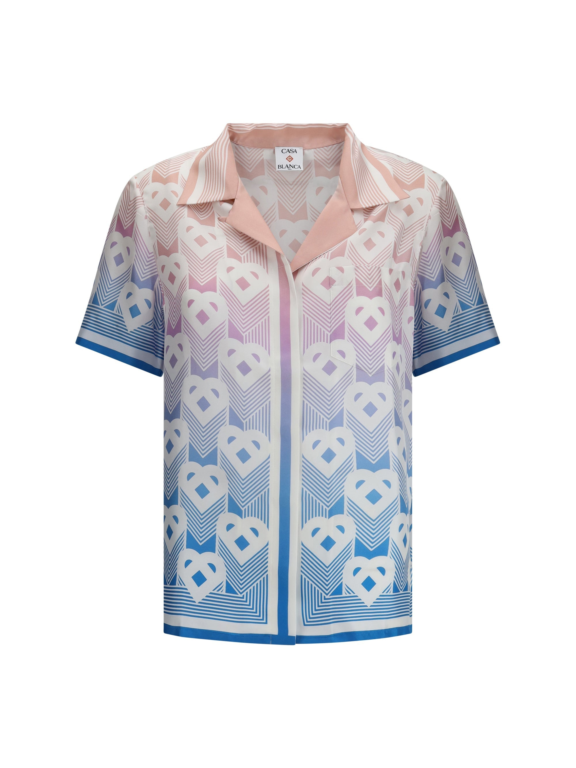 Casablanca Women Cuban Collar Short Sleeve Shirt - 1