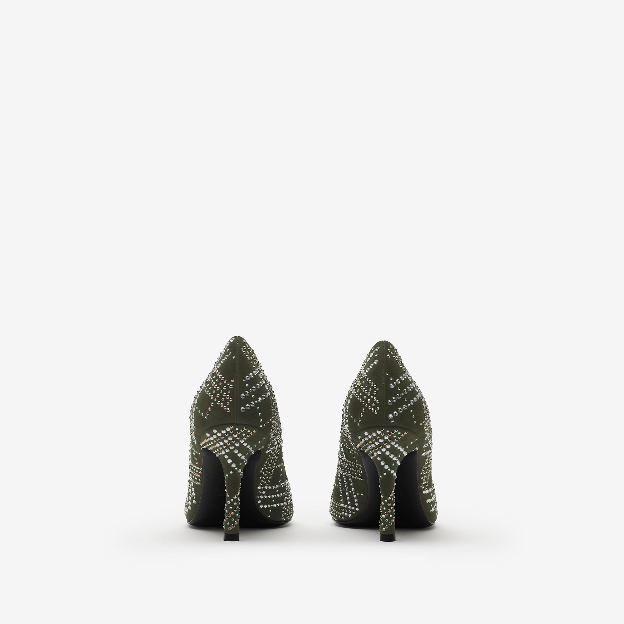 Crystal Check Suede Baby Pumps - 4
