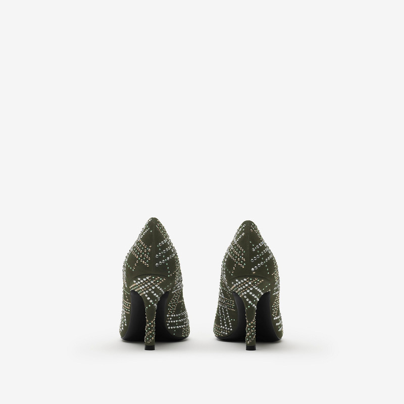 Crystal Check Suede Baby Pumps 4