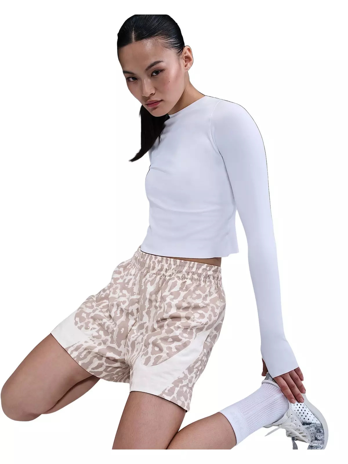 Women's Sportswear Trend Woven AOP Shorts -Grey - 3