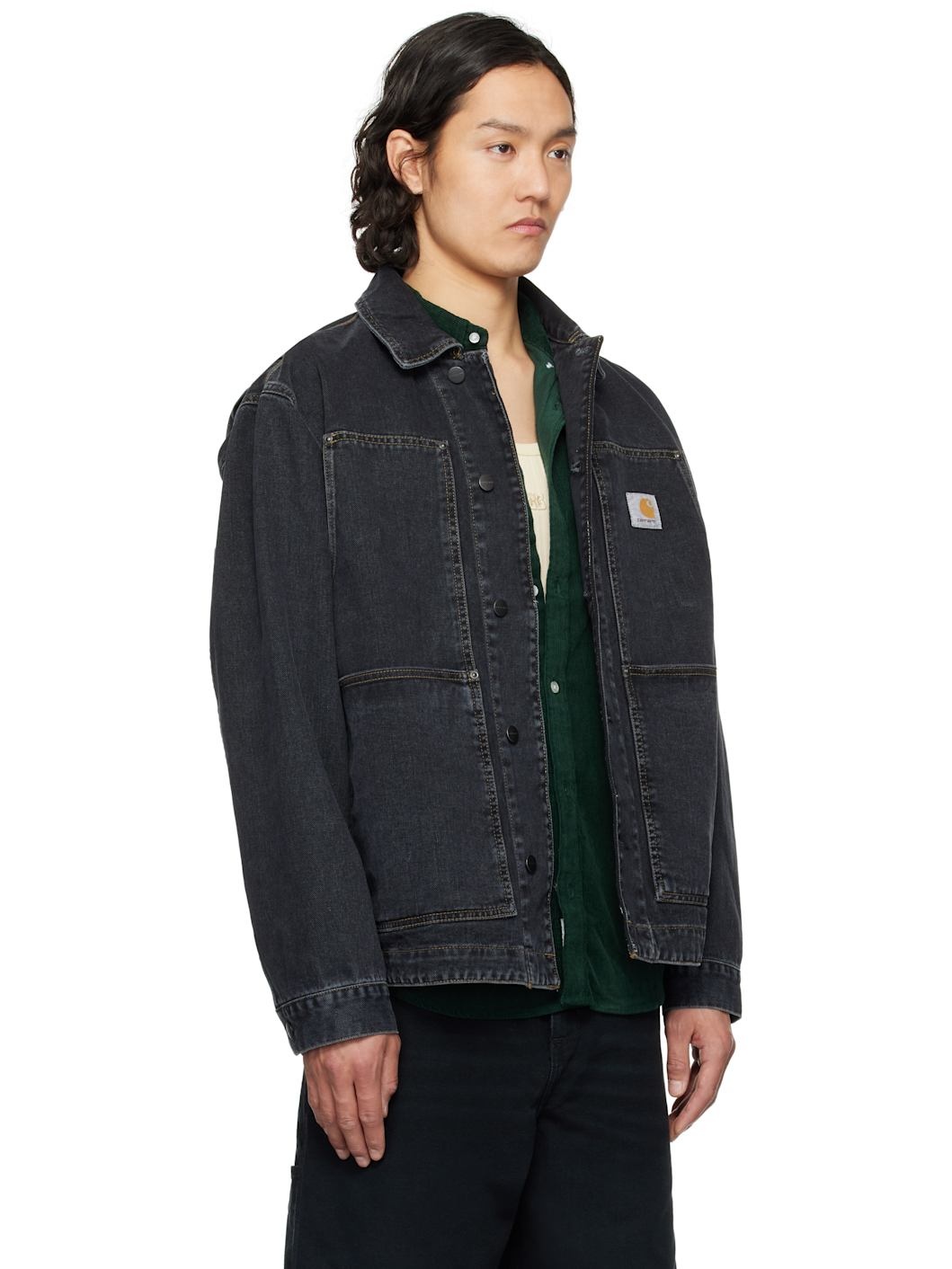 Black OG Double Front Denim Jacket - 2