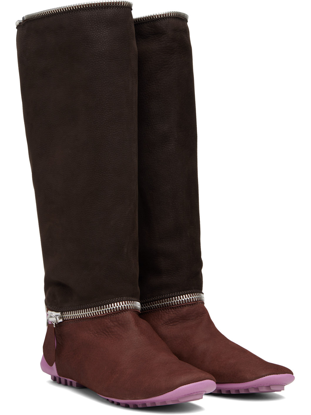 Burgundy & Brown Modular Driving Boots - 4