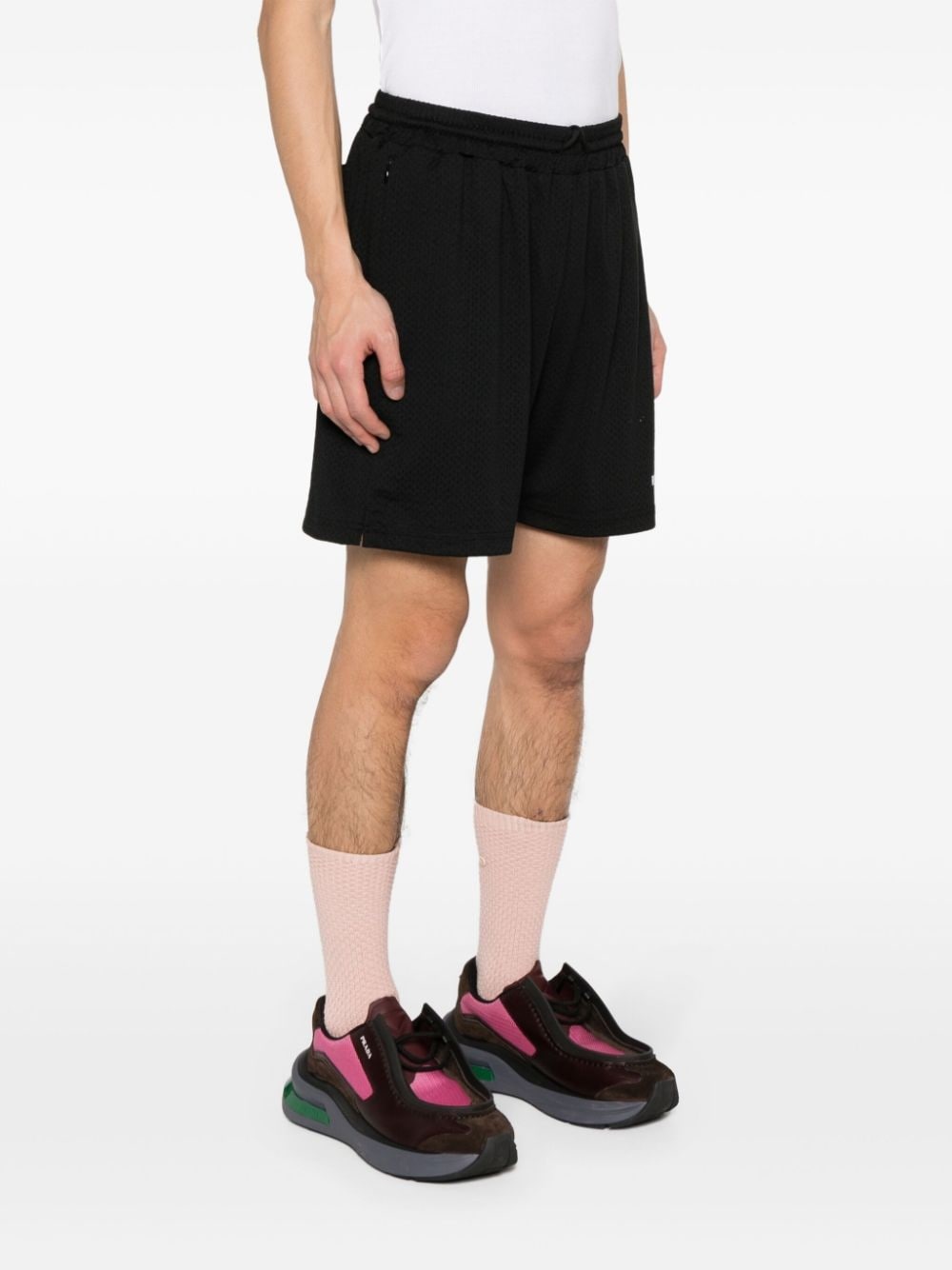 perforated-design shorts - 3